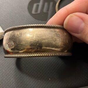 Vintage Handmade Taxco TS-115 Sterling Silver Engraved Cuff Bracelet,